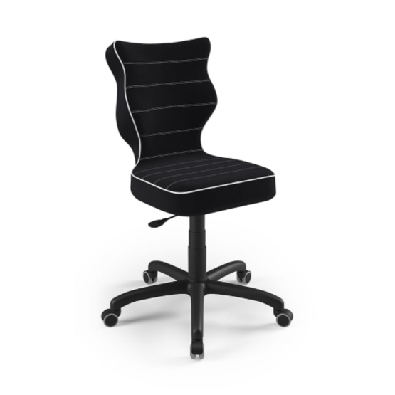 Ergonomic desk chair adjusted to a height of 146-176.5 cm - black