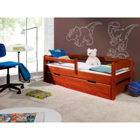 Children's Bed with Safety Rail - Cherry