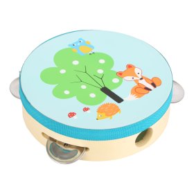 Small Foot Wooden tambourine with reed, small foot