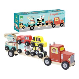 Vilac Wooden truck with toy cars, Vilac