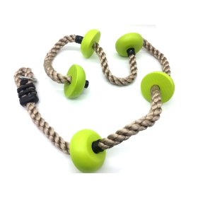 Dveděti Children's climbing rope with discs green, 2Kids Toys