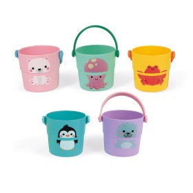 Janod Water toy buckets for pouring water 5 pcs