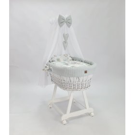 White wicker bed with equipment for a baby - Hedgehog, Ourbaby®