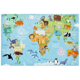Children's rug - World map, VOPI kids