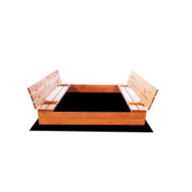 Lockable sandbox with benches 140 x 140 - impregnated, Ourbaby®