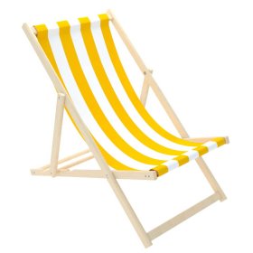 Beach chair Stripes - yellow-white, Chill Outdoor