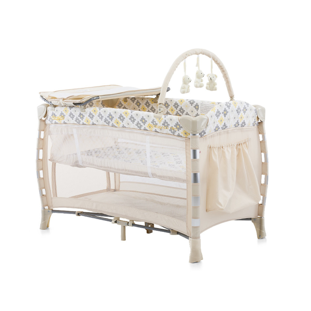 Cream travel cot cheap