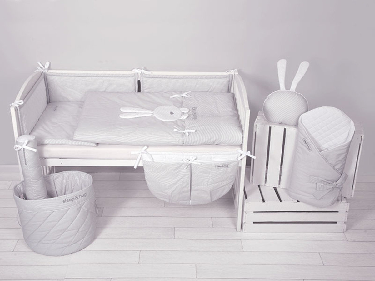 grey cot bed set