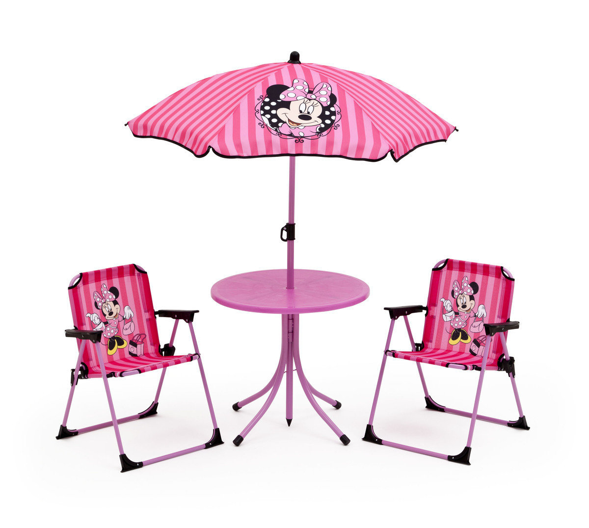 Minnie mouse table and chairs sales with umbrella
