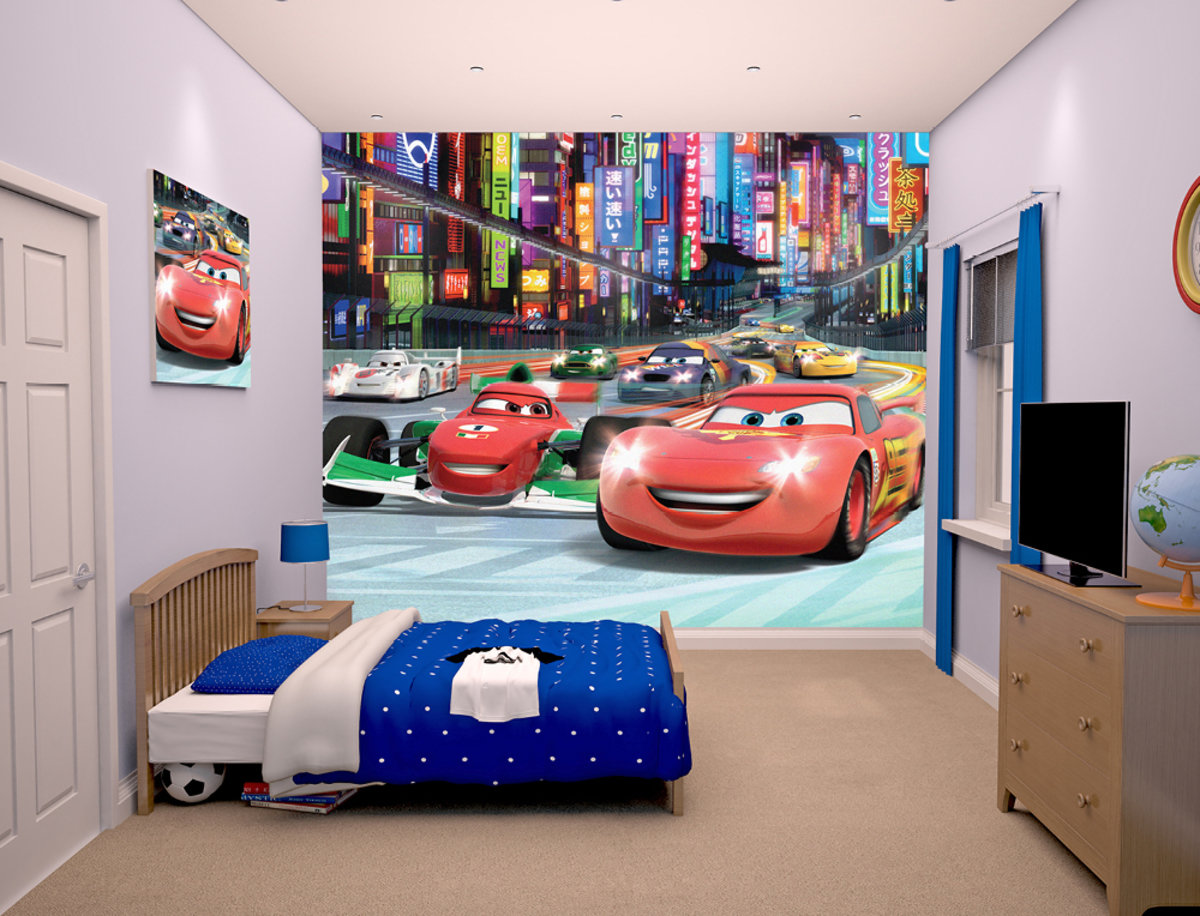 3D Disney Cars II Wall Mural 