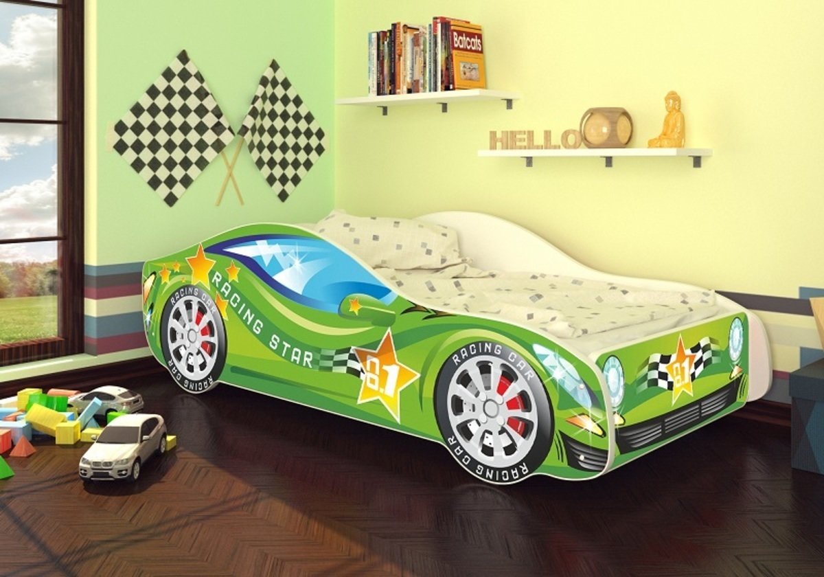 Ourbaby children's bed Car green + free mattress banaby.eu