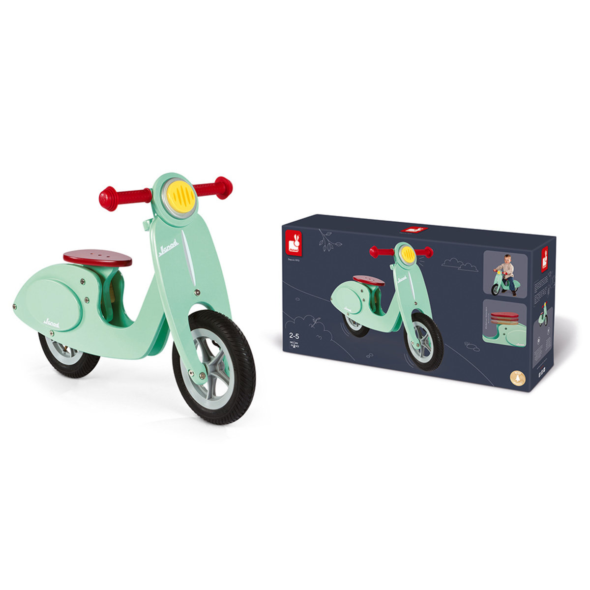 Janod Vespa mint wooden bumper banaby.eu