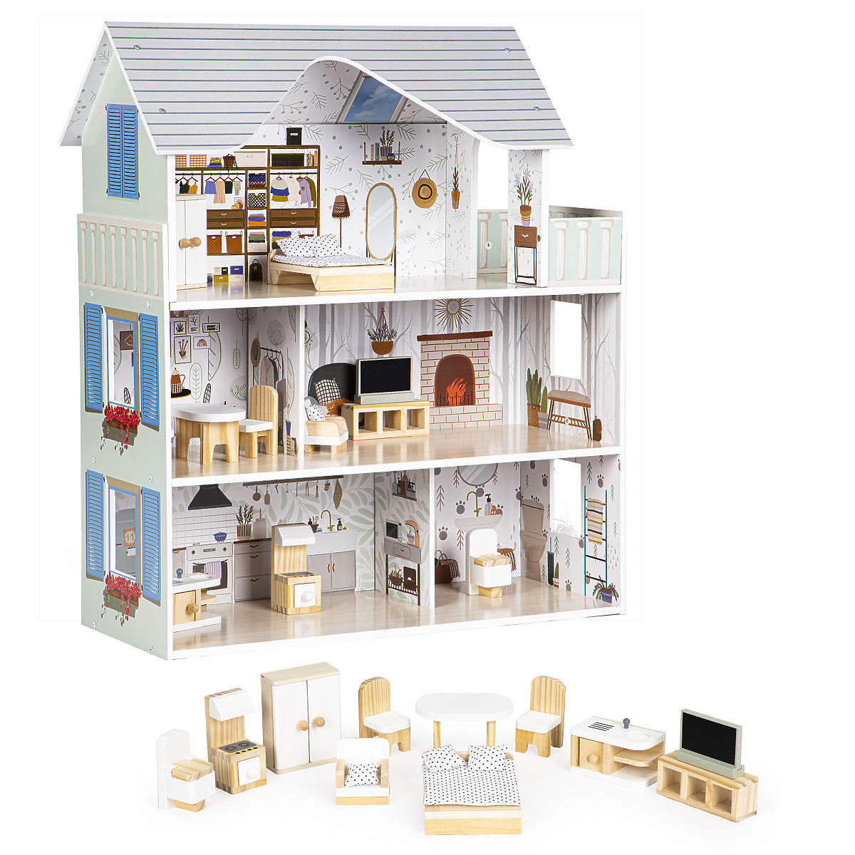 Dollhouse with Furniture Emma Ekotony Residence