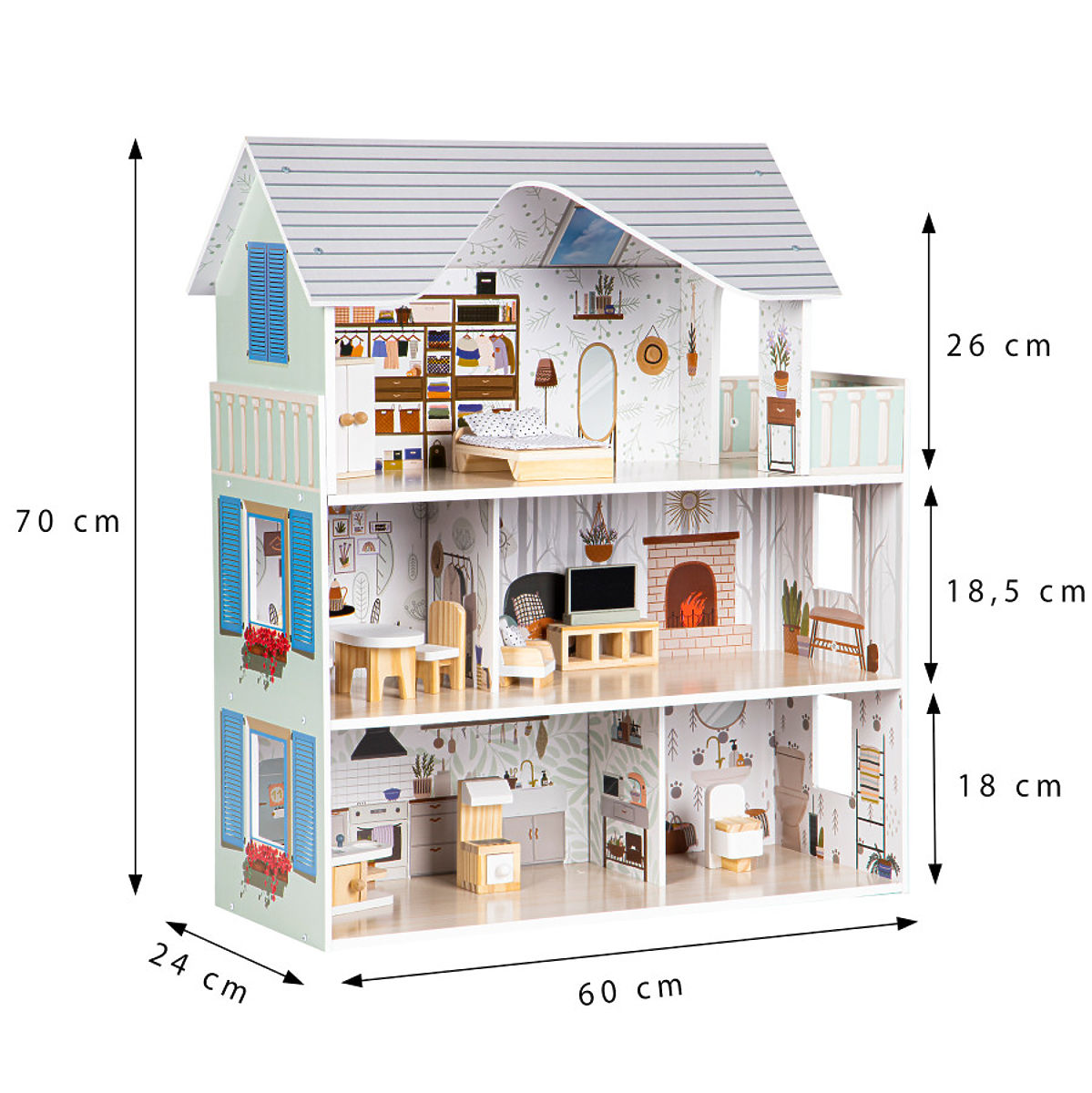 Dollhouse with Furniture Emma Ekotony Residence