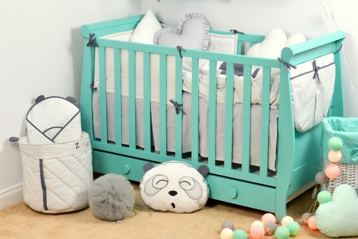 Misha Baby Cot Mint Green banaby.eu
