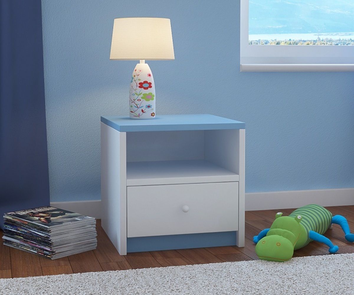 Ourbaby children s bedside table blue white banaby.eu