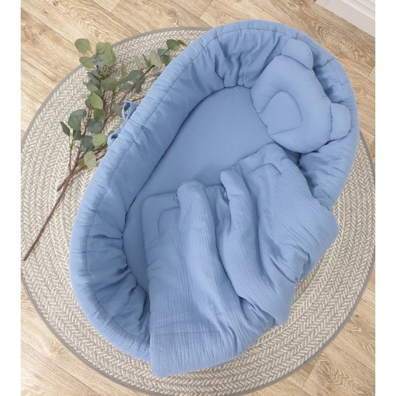 Wicker bed linen set - blue