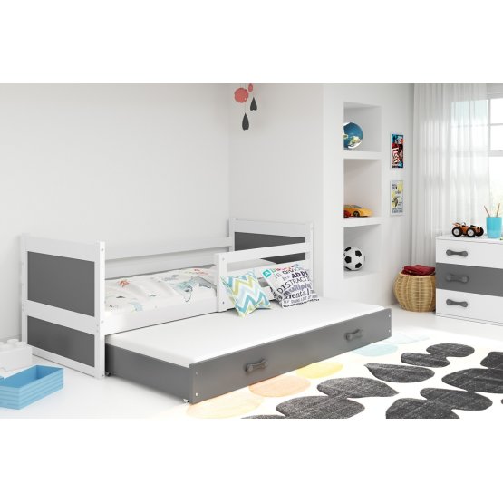 Children bed with bed Rocky - white-gray