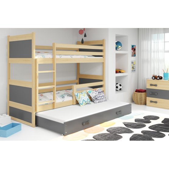 Children storey bed with bed Rocky - natural-gray