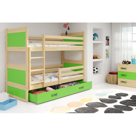 Children storey bed Rocky - natural-green