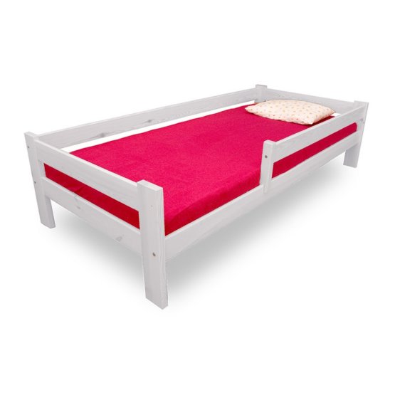 Children's Bed with Safety Rail - Transparent White