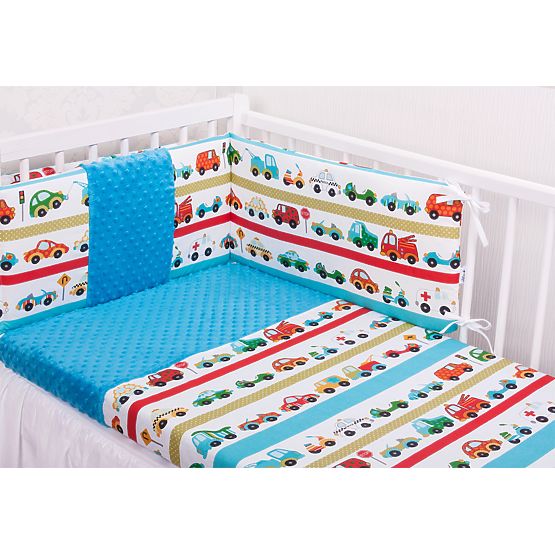 120 x 90 cm Cars Baby Cot Bedding Set - Blue