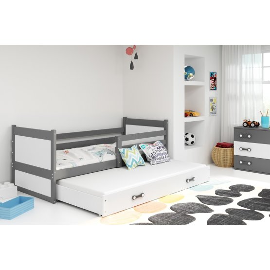 Children bed with bed Rocky - gray-white