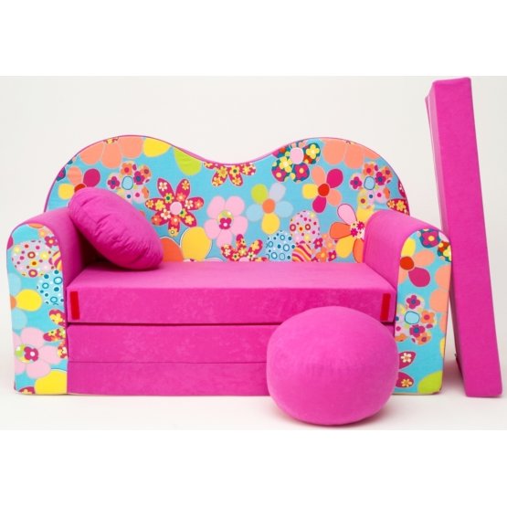 Colourful Flowers Children's Sofa Bed