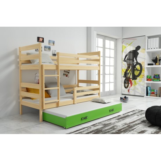 Children storey bed with bed Erik - natural-green