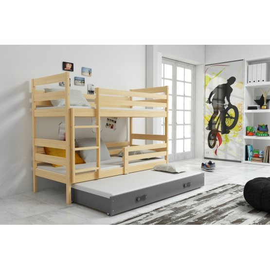 Children storey bed with bed Erik - natural-gray