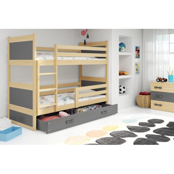 Children storey bed Rocky - natural-gray