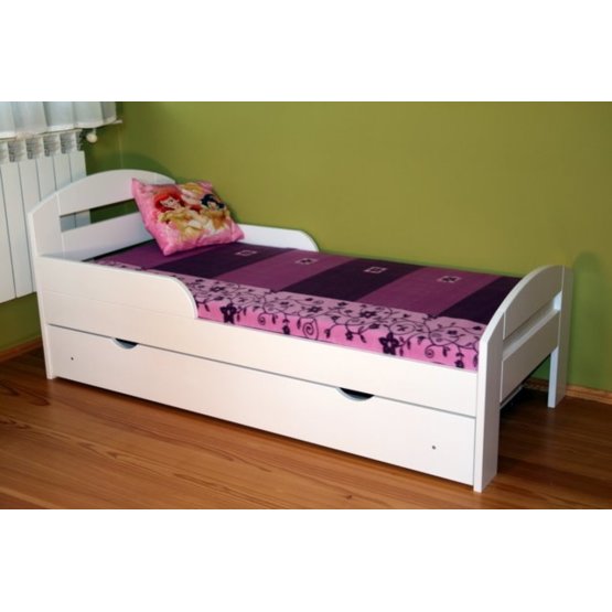 Timi Children's Bed with Storage Space - White