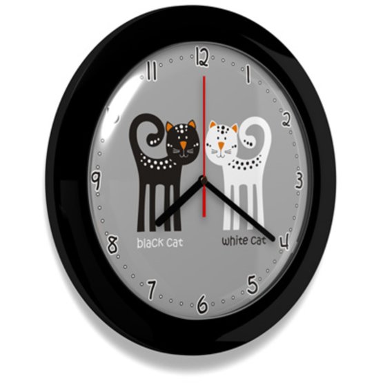 TOMCAT 74 Children's Clock - Black