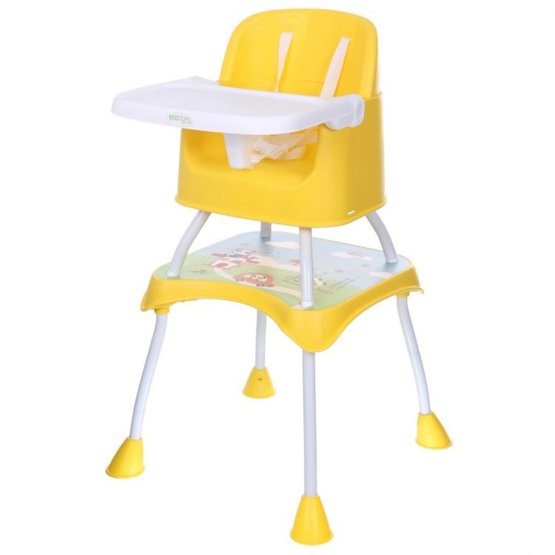 Children dining small chair Panda 3v1 yellow