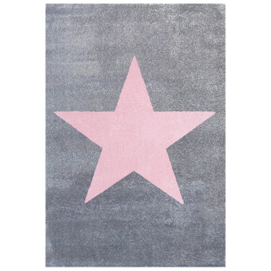 STAR Children's Rug - Silver-Grey/Pink
