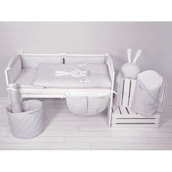 2-Piece Sleep & Hug Baby Cot Bedding Set - Grey