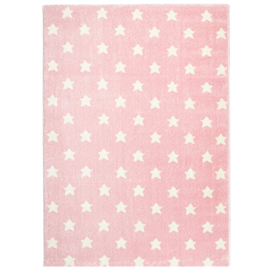 LITTLE STARS Children's Rug - Pink/White