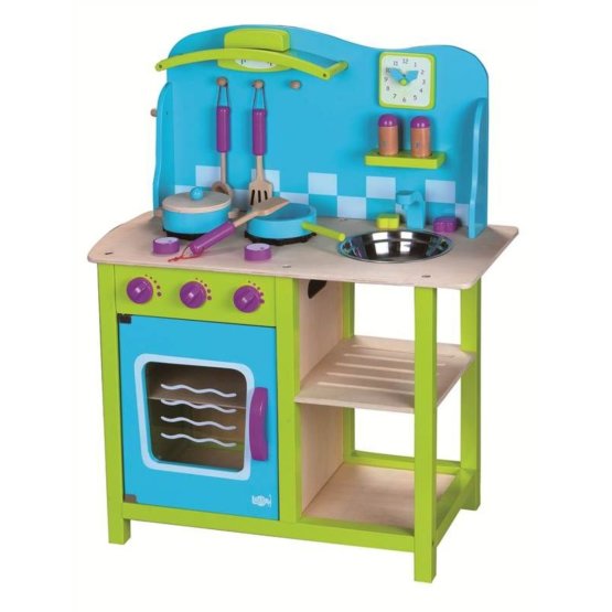 Wooden kitchenette for children - blue