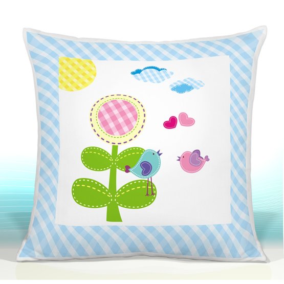 Pillow HAPPY Daisies BLUE 16