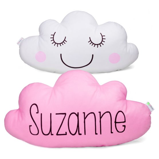 Cushion with customizable name cloud - pink