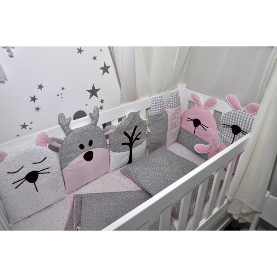 Cushion to cribs pink-gray