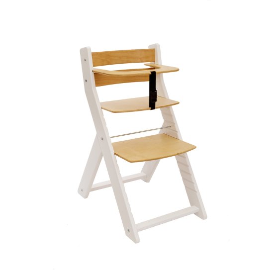 Children growing chair UNIZO - white / natur
