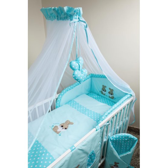 Bedding set for cribs 120x90cm Rabbit turquoise