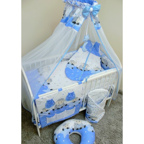 Bedding set for cribs 120x90cm Lamb - blue