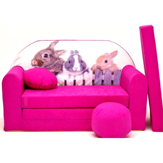 Kids' sofa Bunnies - pink