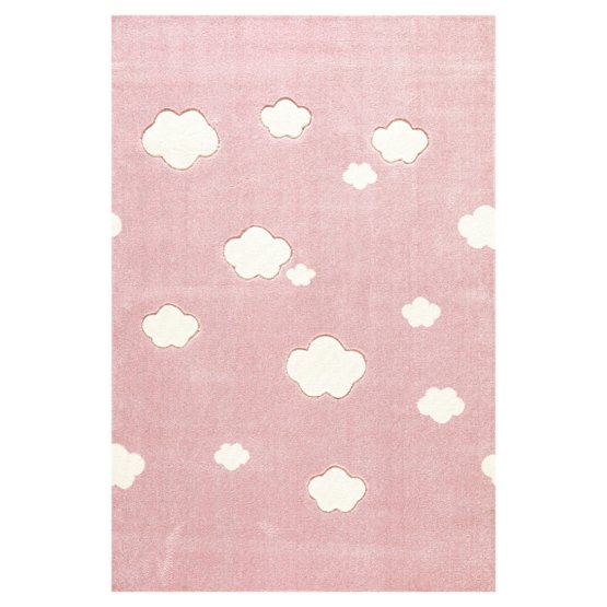 Children's rug Starlight pink and white