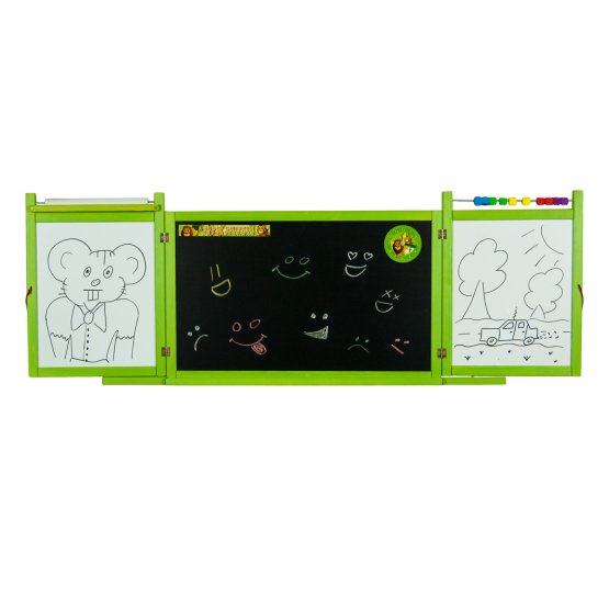 Children's magnetic / chalk board on the wall - green