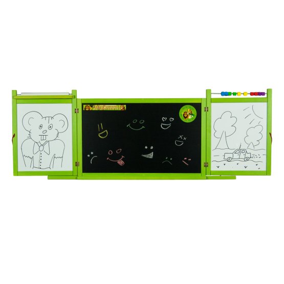 Children's magnetic / chalk board on the wall - green
