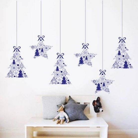 Christmas wall decorations - TREES AND STARS