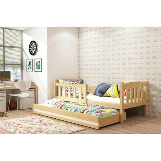 Children bed Exclusive with extra bed natural white detail